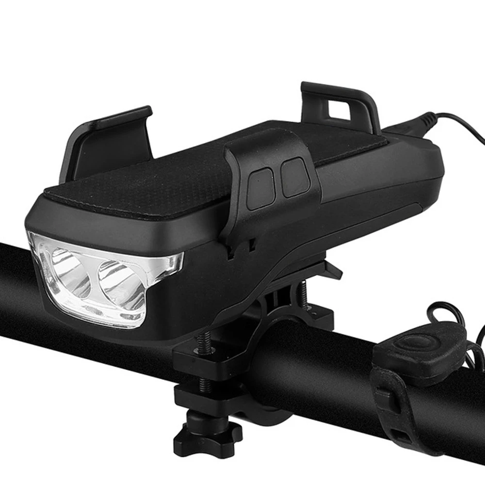 

Multifunction 4 IN 1 Bike Front Light Bike Flashlight Bike Horn Phone Holder Power Bank Bicycle Front Light