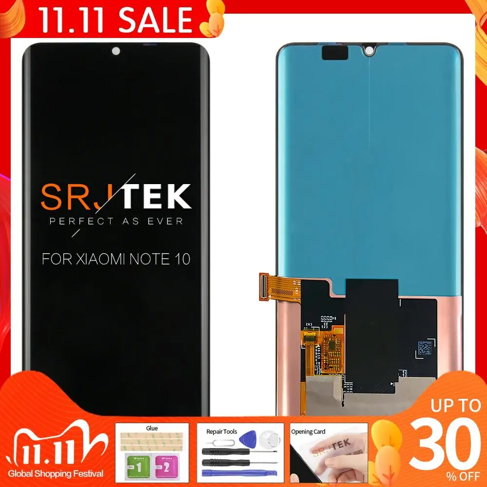 Сенсорный экран 6 47 дюйма для Xiaomi Mi CC9 PRO сенсорный NOTE 10 дигитайзер в сборе Note ЖК