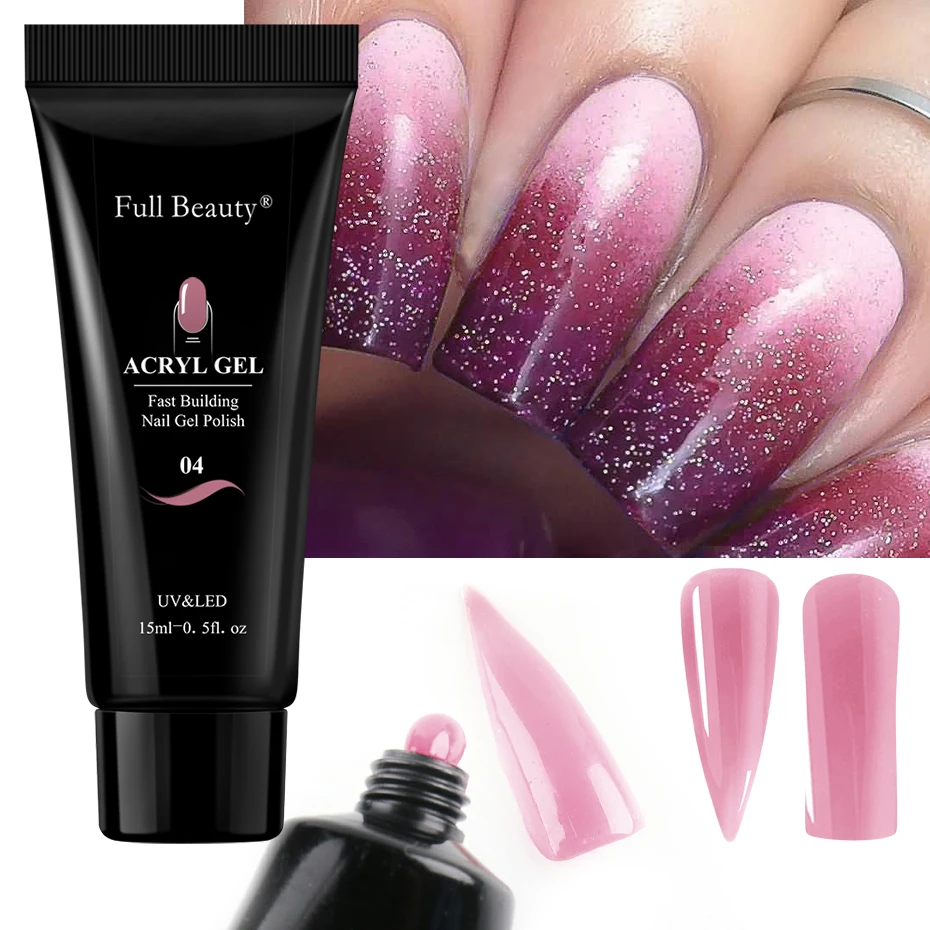 Quick Builder Nail Extend Gel Акриловый УФ Строительный Поли Гель для ногтей Кристалл Розовый