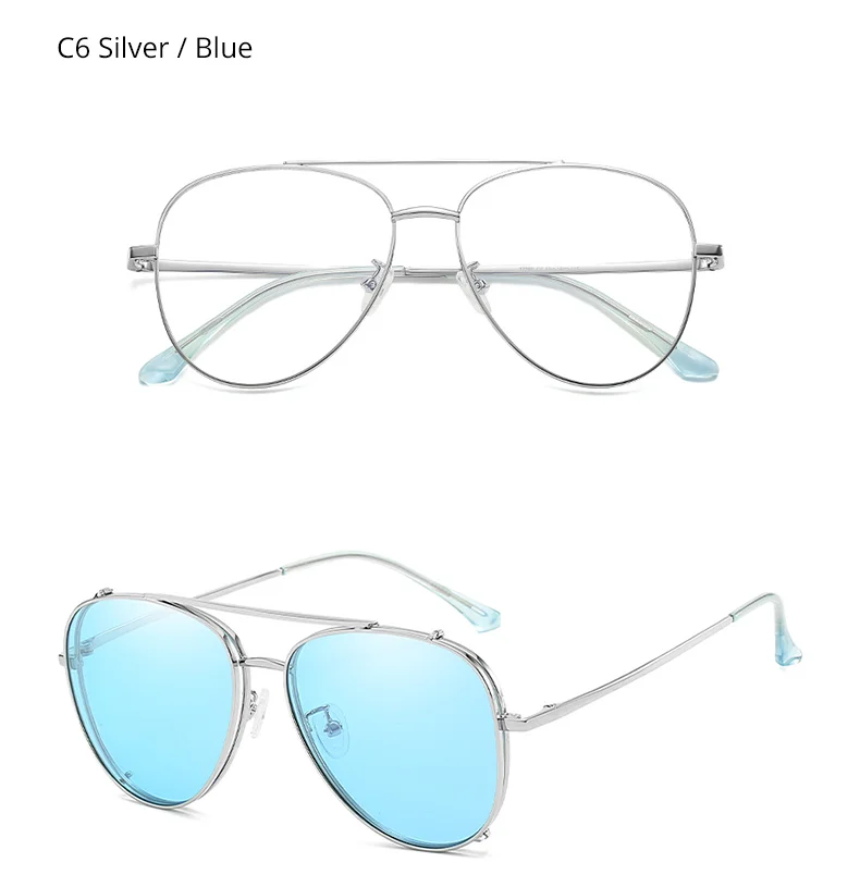 Ralferty Prescription Sunglasses Women Men Polarized Clip On Glasses Pilot Myopia Ladies Spectacle Frame 0 Degree Z17208