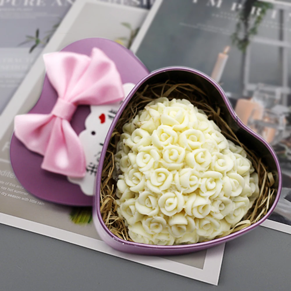 

Heart Shape Silicone Molds Valentine's Chocolate Candy Baking Jelly Molds for Party Cake Decoration Rose Flower Fondant Mould