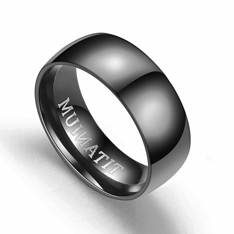 

Explosive jewelry titanium steel Men's Women's rings hot fashion men's stainless steel Simple black rings in Europe and America
