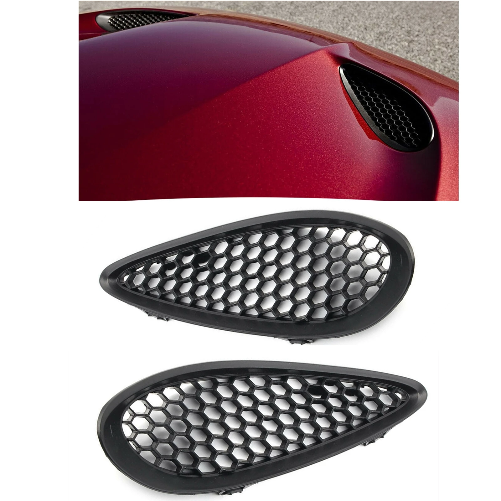 

For Jeep Grand Cherokee SRT 2012-2019 Front Engine Hood Cover Grille Trim Bezel Black Car Bonnet Air Vent Frame Grill 68090698AB