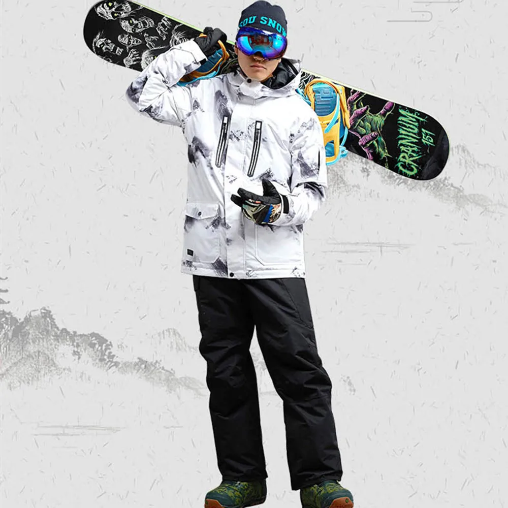 Пара лыжный костюм водонепроницаемый теплый для мужчин женщин модели двойной