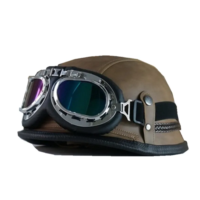 KCO мотоциклетный шлем из искусственной кожи винтажный скутер полушлем немецкий