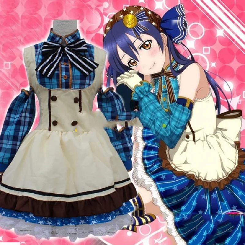 Японское аниме Love Live Tojo/ Umi/ Eli/ Hanayo/Nico/Rin форма сладкой горничной платье принцессы