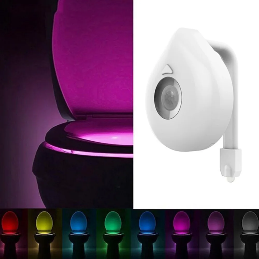 

1Pc Colorful Toilet Night Light Useful Toilet LED Light Sensor Toilet Lamp White