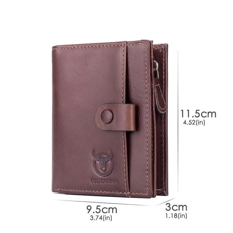 

New Male Anti Theft RFID Wallet Genuine Leather Wallet Men Vertical Business Card Holder Money Bag Coin Purse Man