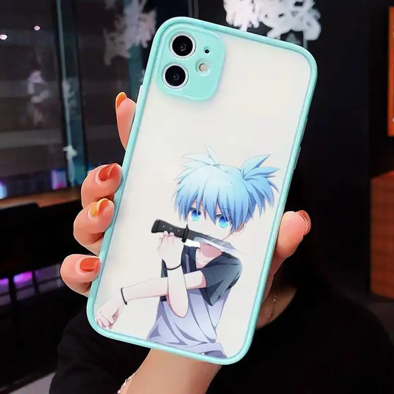 Чехол для телефона Assassination Classroom для iPhone 12 11 Mini Pro XR XS Max 7 8 Plus X, матовый прозрачный синий.