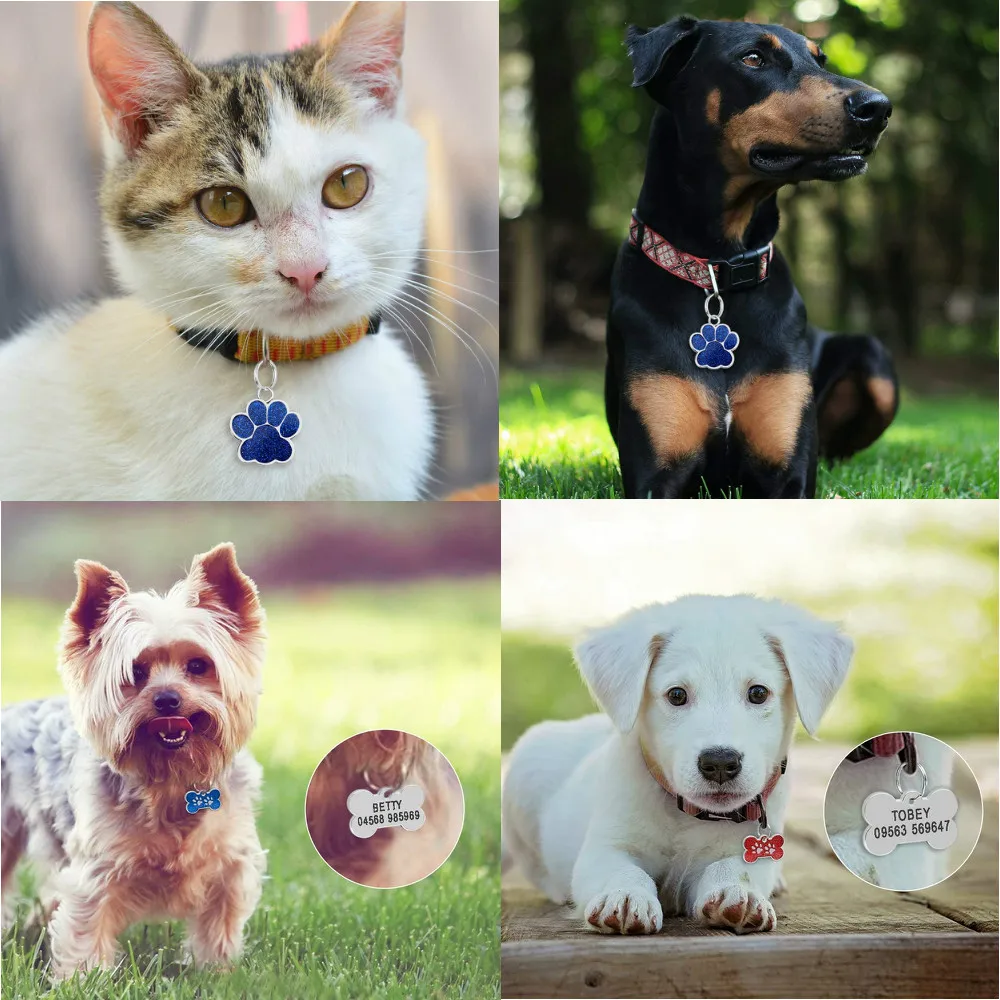 Идентификационные бирки для собак кошек с гравировкой щенков именем номером