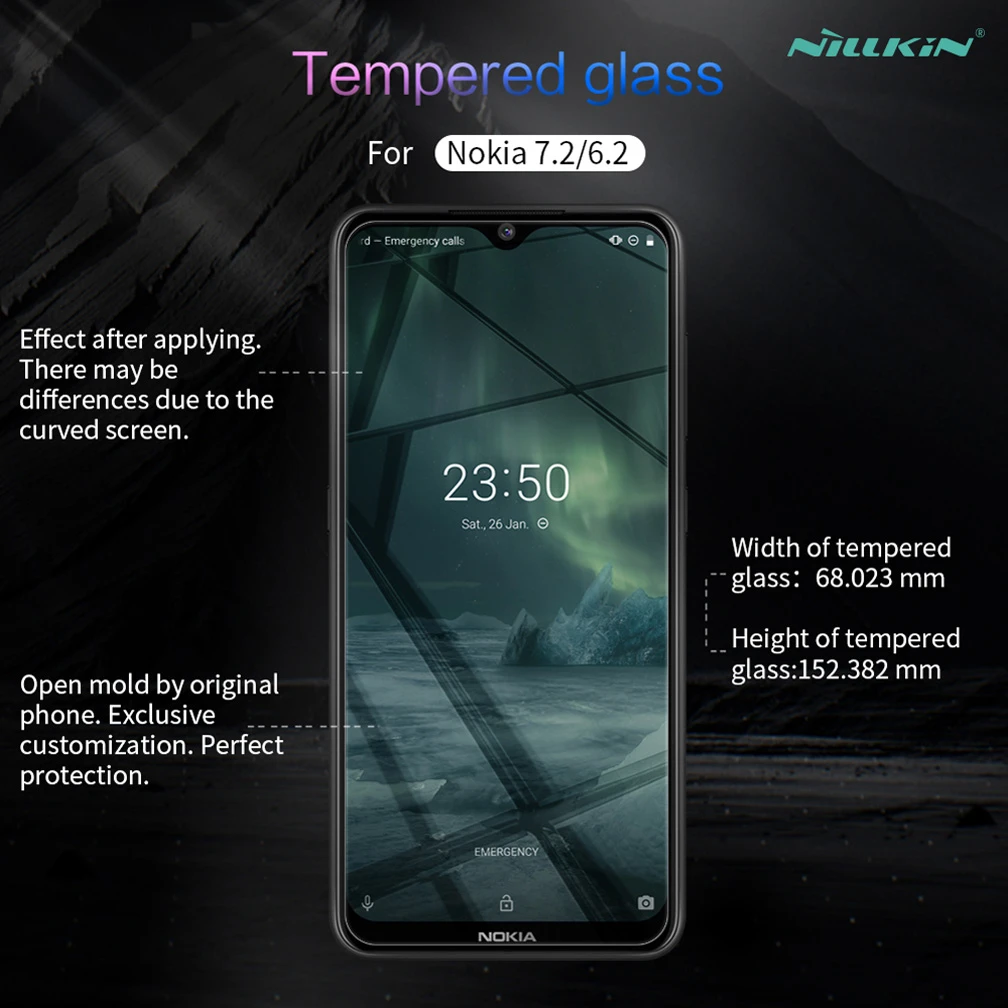 Закаленное стекло для Nokia 7,2 NILLKIN Amazing H противовзрывное закаленное стекло для защиты экрана для Nokia 6,2