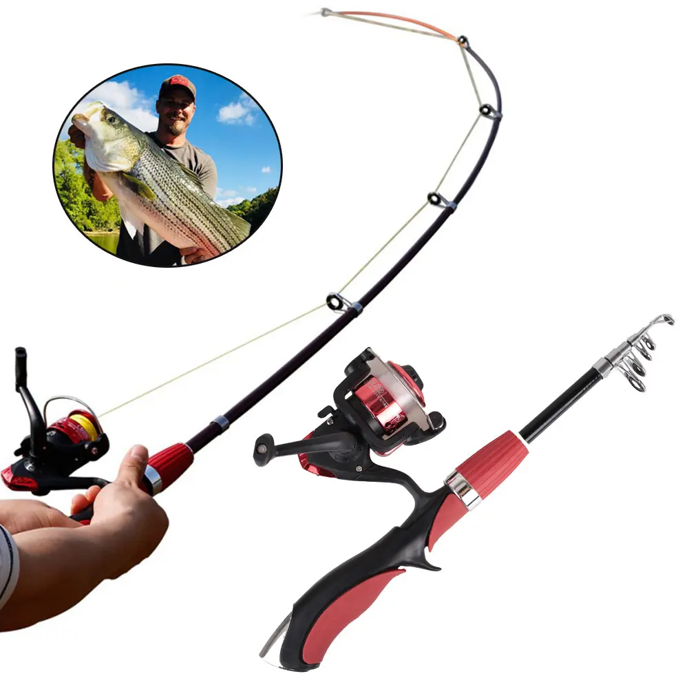 

1.2/14M/1.6M Fishing Rod and Reel Set Casting Fishing Rods Carbon Ultra Light Rod with Mini Spinning Reels Fishing Tackle Set