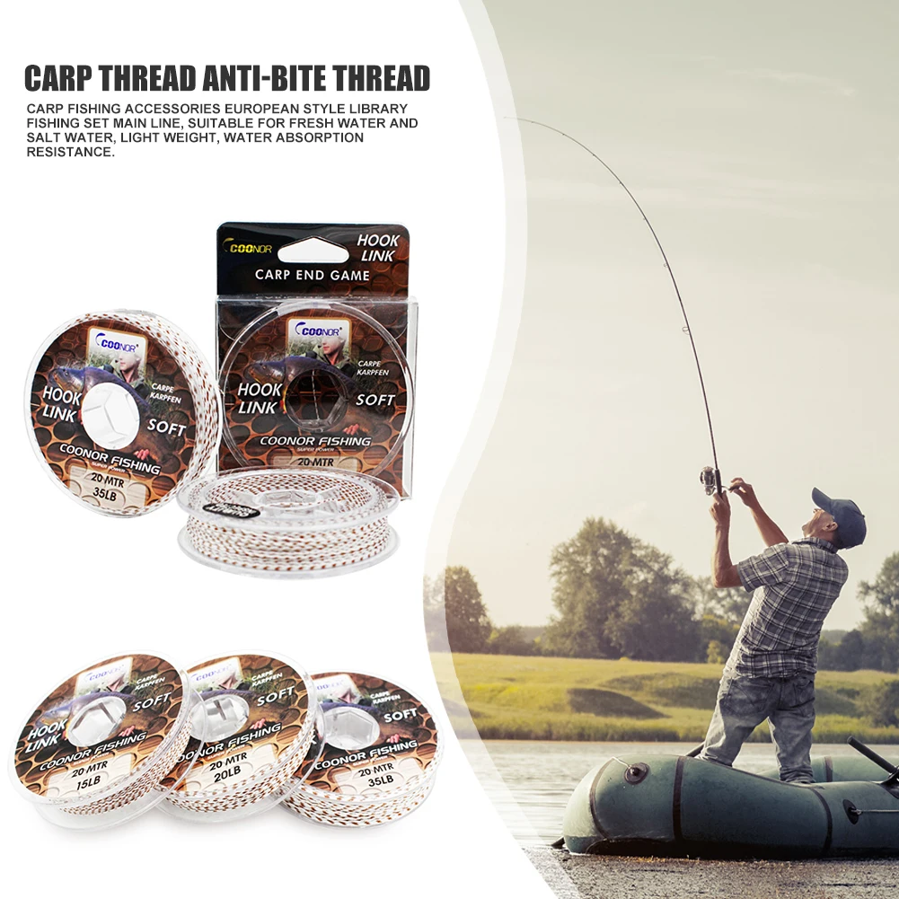 

20m Practical Lead Core Carp Fishing Line 15 Lbs 20Lbs 35Lbs for Carp Rig Making Sinking Braided Line quick sinking