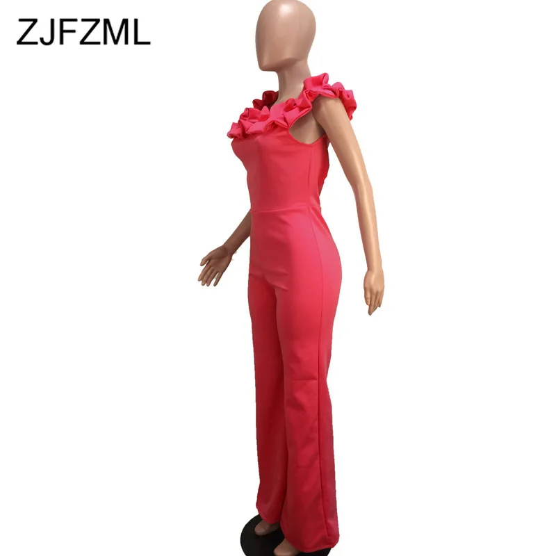 Со складками с открытыми плечами сексуальный комбинезон для вечеринки женский