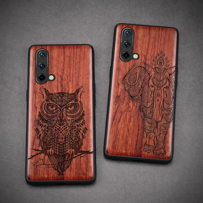 

Carved Wood Case For OnePlus Nord CE OnePlus 9 Pro Shockproof Case TPU Bumper Cover For OnePlus 9 9R 8 7T Pro Case Wood Shell