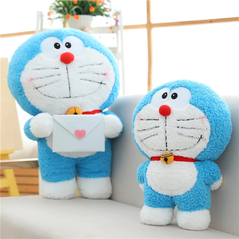 

40/60/80cm Kawaii Stand Doraemon Plush Toy love letter Anime long Plush character Doll Cat Kids Baby Toy Cute Christmas Gift