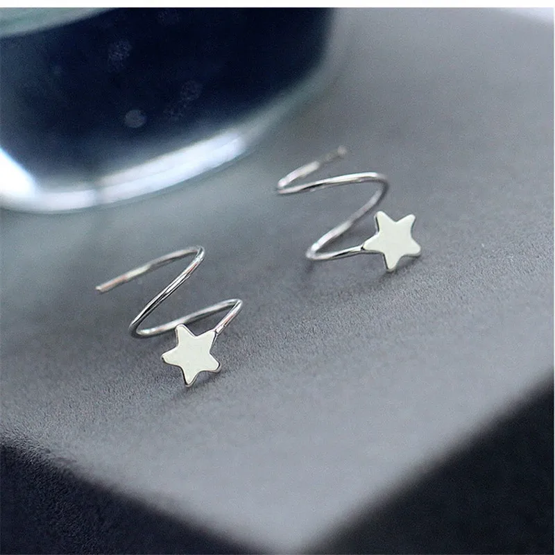 

925 sterling silver Star Stud Earrings for Women Kids Wedding Fashion Jewelry pendientes mujer moda 2020 Brincos eh1222