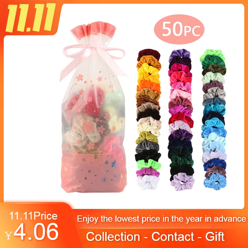 50/за штуку Бесплатная доставка резинка для волос пакет бархатные эластичные