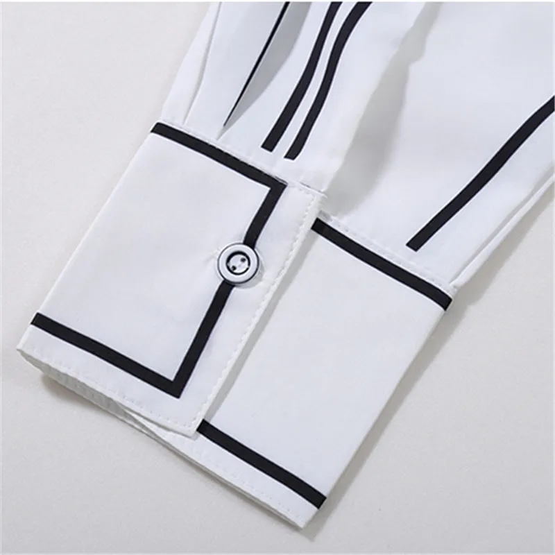 

Spring Autumn Women White Shirt Lapel Long Sleeve Fashion Graffiti Print Shirt Loose Casual Womens tops and Blouses 2020 New