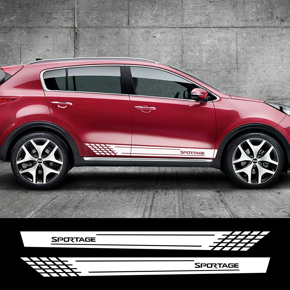 2 шт. наклейки на автомобильные двери и боковые юбки для Kia Sportage 3 4 QL