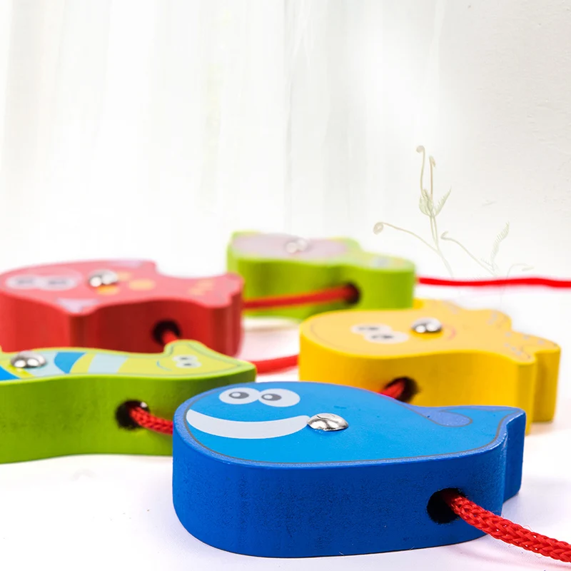 Деревянные игрушки Монтессори магнитная рыболовная игра Ранние обучающие для