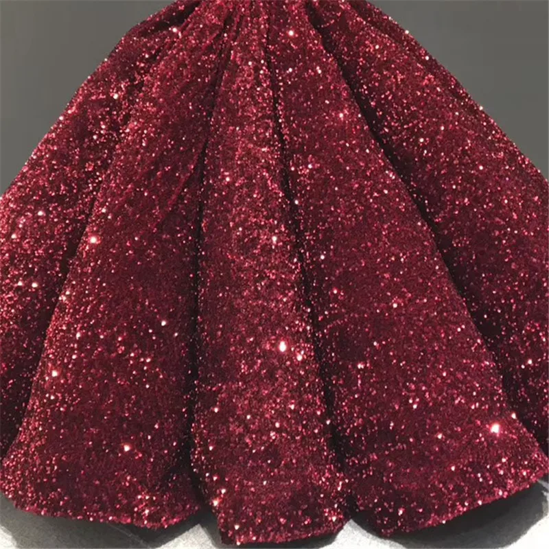 wine red Дубай темно-синие золотые Роскошные свадебные платья расшитый блестками с длинными рукавом Свадебные платья спокой HMD66991 индивидуальный заказ - Цвет: wine red