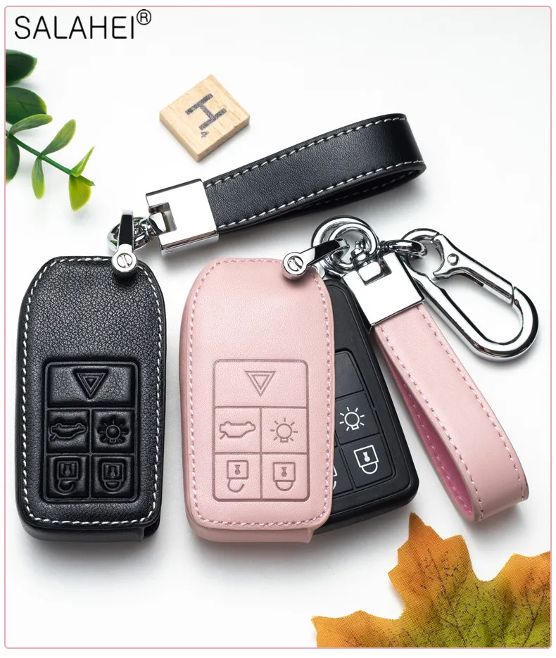 Кожаный чехол с дистанционным управлением для автомобильного ключа Volvo S60 S80 V60 XC60