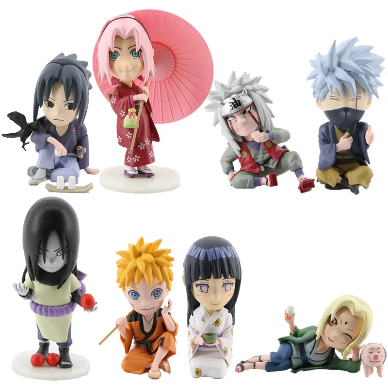 

8Pcs/set Anime Naruto Shippūden figure toy Uzumaki Naruto Uchiha Sasuke Hinata Kakashi Action figure model Naruto Blind Box toy