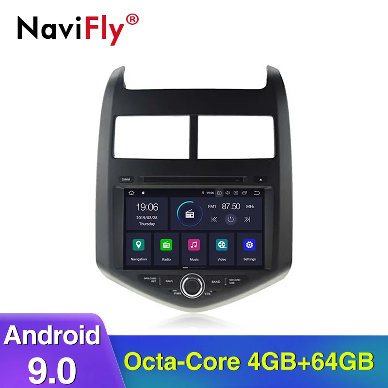 NaviFly Android9.0 OctaCore 4G Оперативная память 64G Встроенная 1din автомобиля gps радио для CHEVROLET