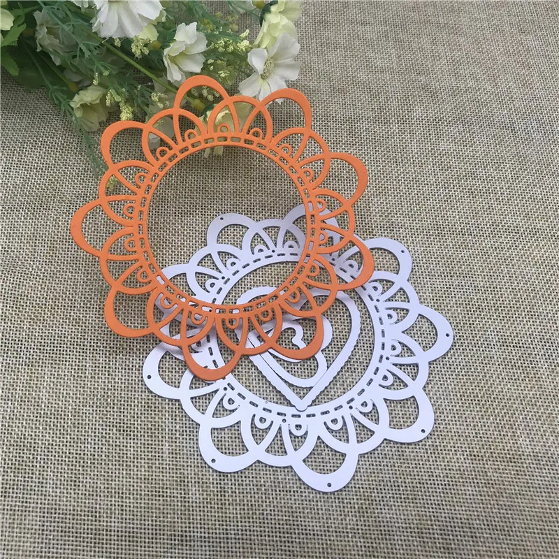 

Lace wreath love Metal Cutting Dies Stencil Scrapbooking Photo Album Card Paper Embossing Craft DIY Die Cut