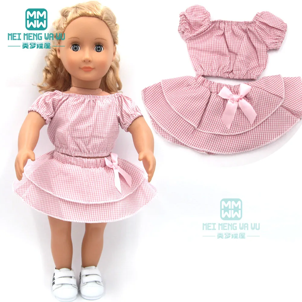 15 Styles suspender skirt Girl's dress fit 18 Inch American Doll Clothes Accessories Toys Birthday gift