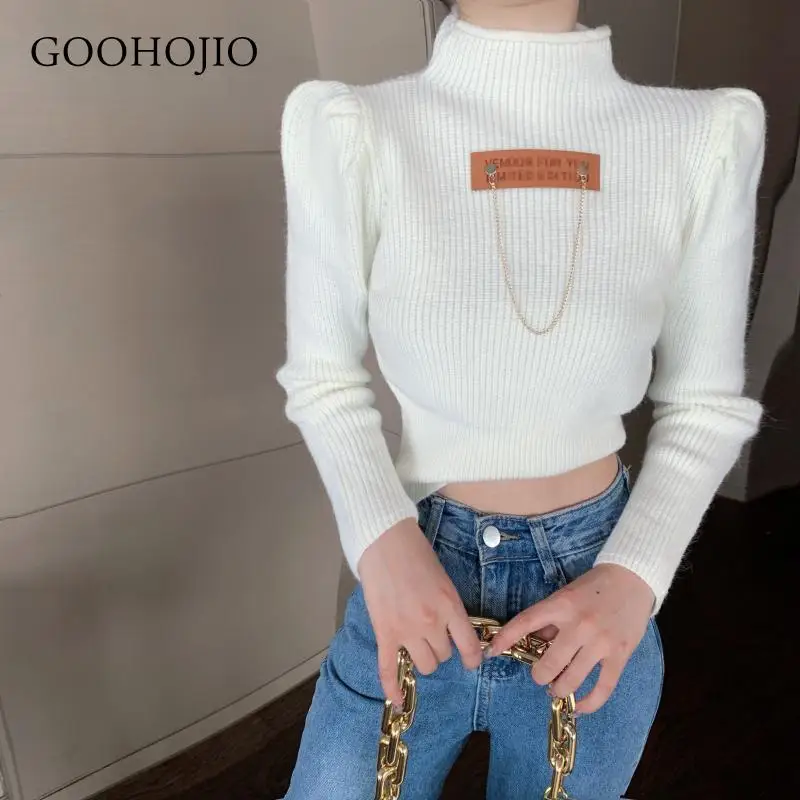 

Sweater Women Turtleneck Pullovers Solid Stretch Striped Korean Top Knit Plus Size Harajuku Fall 2020 Winter Clothes White Black