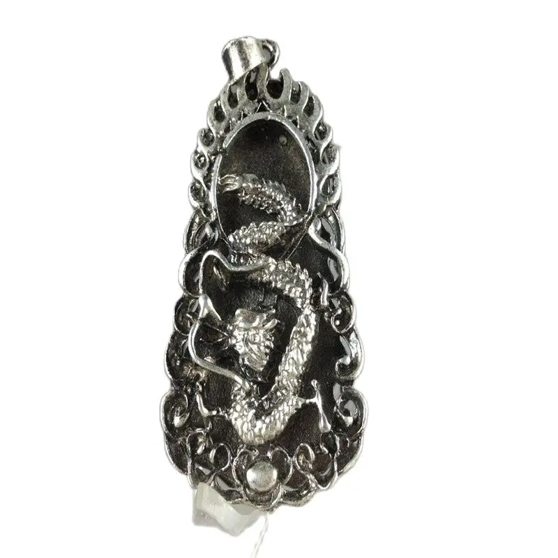 

Collectible Decorated Old Handwork Tibet Silver Flying Dragon Statue Amulet