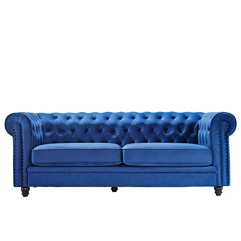 

Three Seat Sofas Retro Velvet Fabric Living Room Sofa Chairs Light Luxury Sofa for Living Room Bedroom Bar Home Furniture