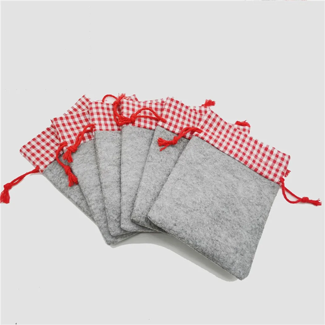 Bolsa de arpillera con cuenta regresiva para calendario de Adviento, bolsa de almacenamiento de dulces para Navidad y manualidades, de 1-24 n&uacute;meros, en Stock, 24 piezas-1