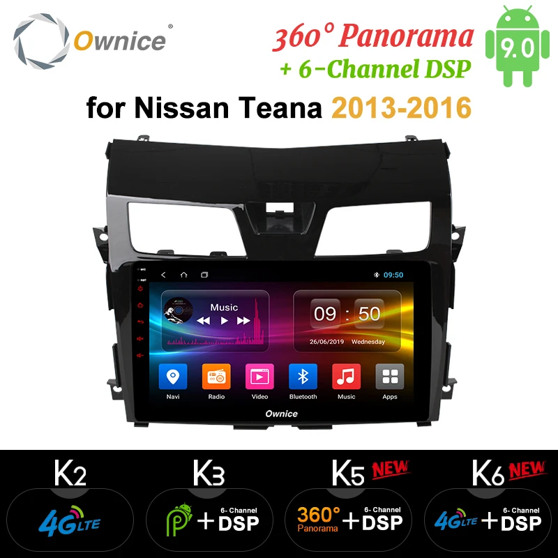Ownice 360 Panorama Android 9 0 автомобильный Радио dvd плеер K3 K5 K6 для Nissan Teana 3 2013 2016 Стерео gps Navi