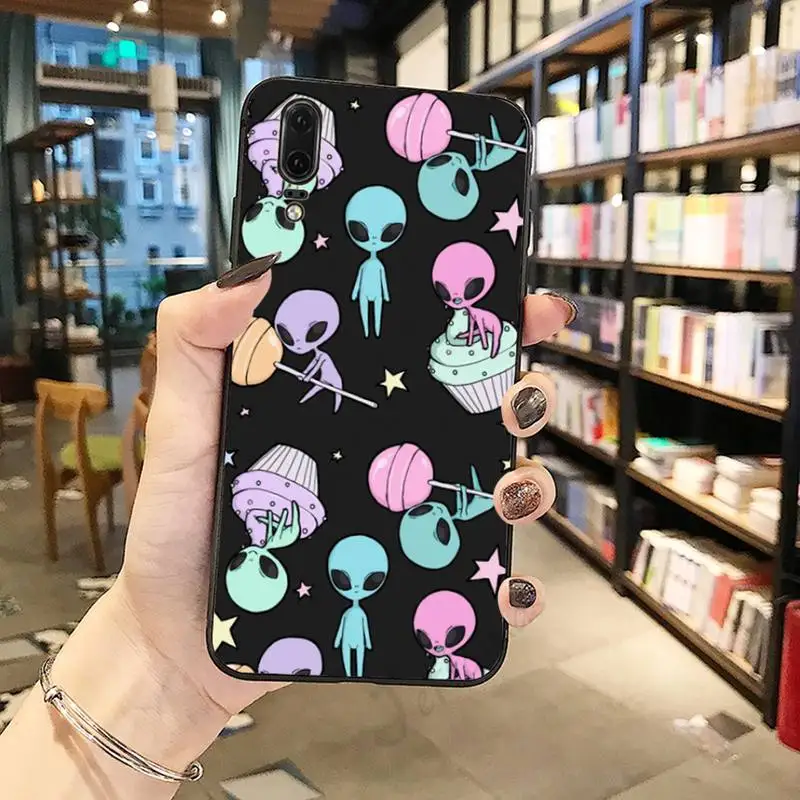 

Aesthetics Cute Cartoon Alien Phone Case For Huawei honor Mate P 10 20 30 40 Pro 10i 9 10 20 8 x Lite