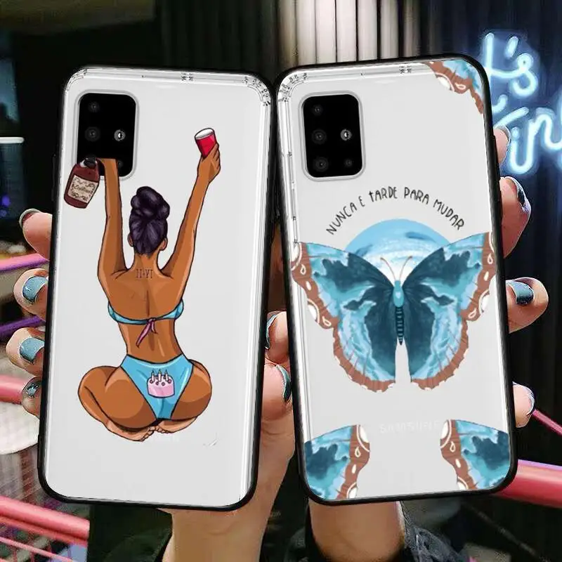 

Butterfly Sexy girl Anime Style Transparent Phone Case Hull For Samsung Galaxy A50 A51 A20 A71 A70 A40 A30 A31 80 E 5G S Shell A
