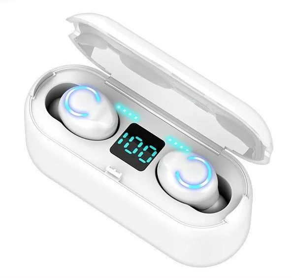 TWS Upgrade Bluetooth 5,0 EDR Беспроводная умная Спортивная гарнитура HIFI HD музыкальные наушники для мужчин IPX6 Водонепроницаемая кнопка управления - Цвет: F-LED