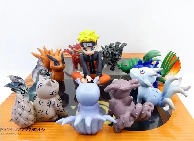 11pcs Opp Bag 11 шт./компл. 4-8 см детская Uzumaki Naruto ПВХ фигурка игрушки биджуу кьюби Курама Гаара шукаку Utakata мини коллекционные куклы - Цвет: 11pcs Opp Bag