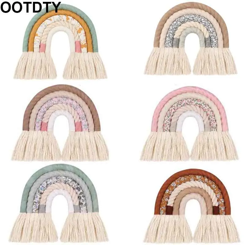 

DIY Rope Rainbow Wall Hanging Decoration Handmade Woven Rainbow Decoration Nordic Ornament Baby Room Accessories Living Room