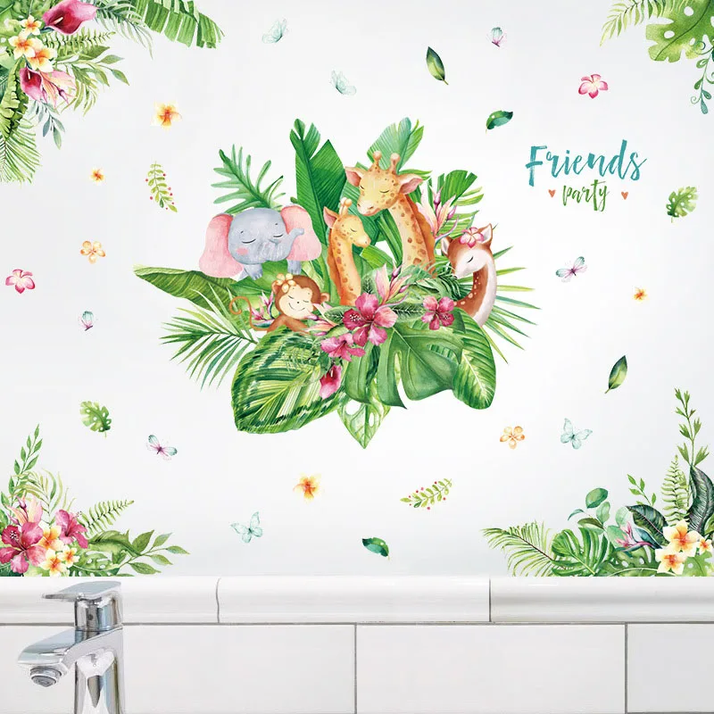 

New cartoon animal living room bedroom sofa background corridor porch cabinet decoration sticker