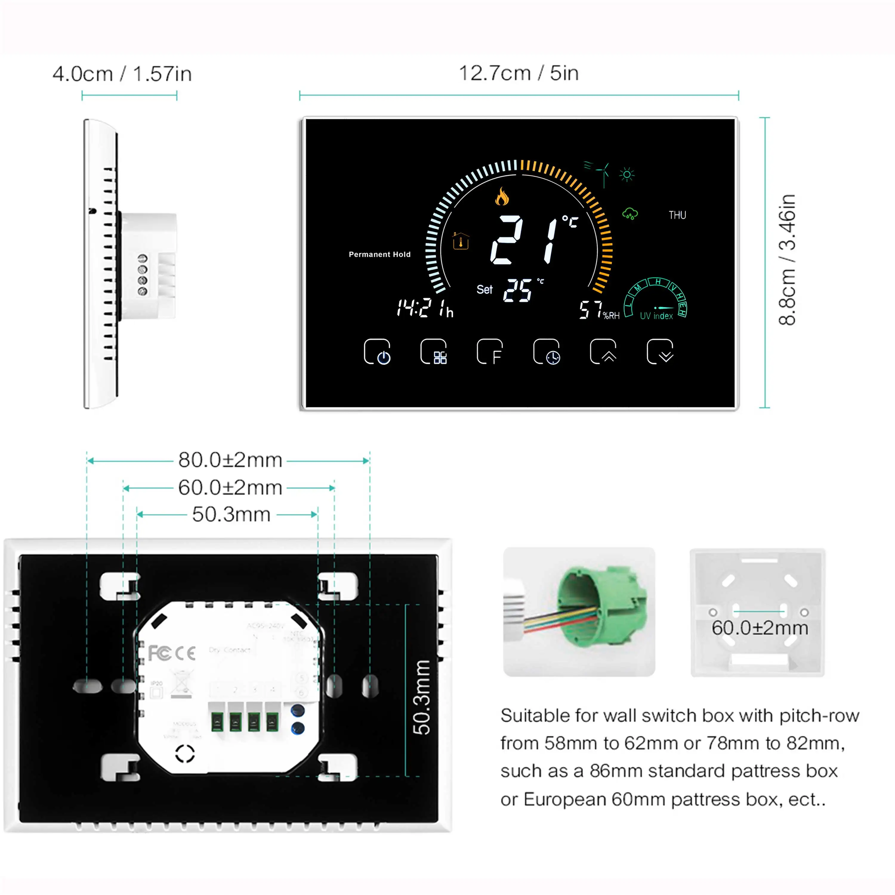 HESSWAY NC/NO Switch 5A/16A Электрический нагревательный THREMOSTAT WIFI бойлер с удлинителем порт