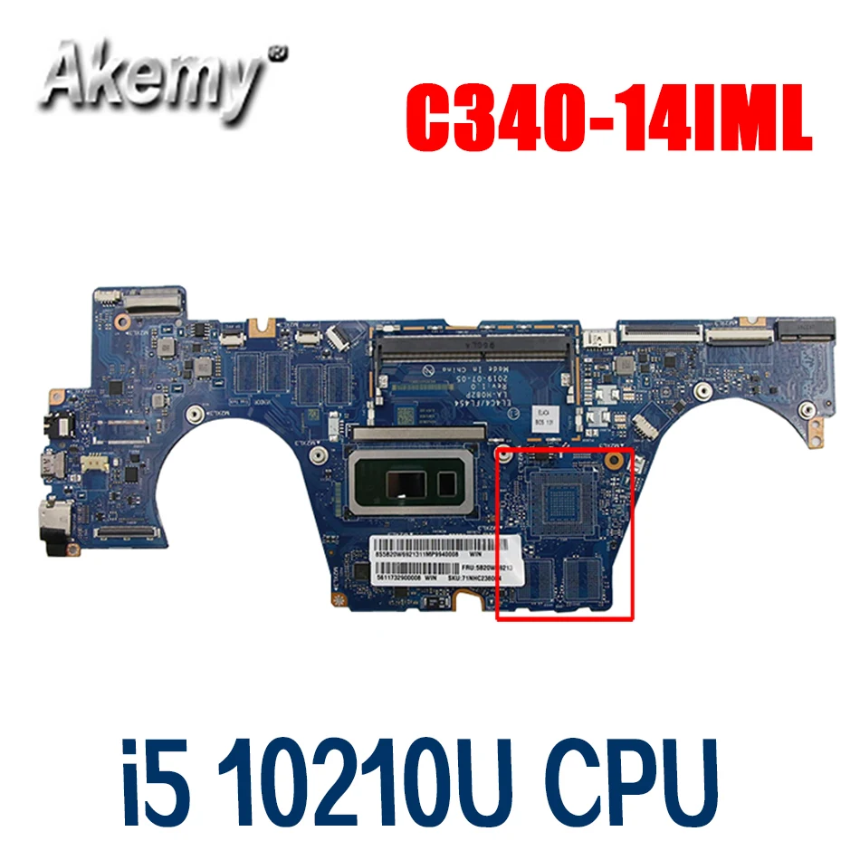 

Материнская плата для ноутбука Lenovo C340-14IML, FLEX-14IML, с процессором i5 10210U, LA-H082P протестирована, 100% рабочая, 5B20W69213, 5B20W69203
