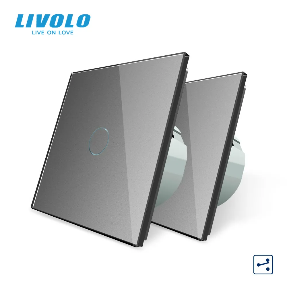 Livolo ЕС стандартный настенный выключатель 2 Way Управление Сенсорный экран