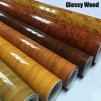 high glossy wood grain textured vinyl sticker decal roll car interior diy film wrap automobiles waterproof vinyl 7 sizes choice