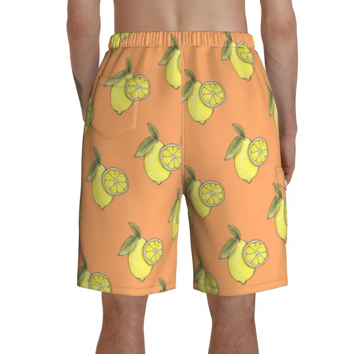

Lemon Board Shorts Funny Beach Swimming Trunks Polyester Men Swim Trunks