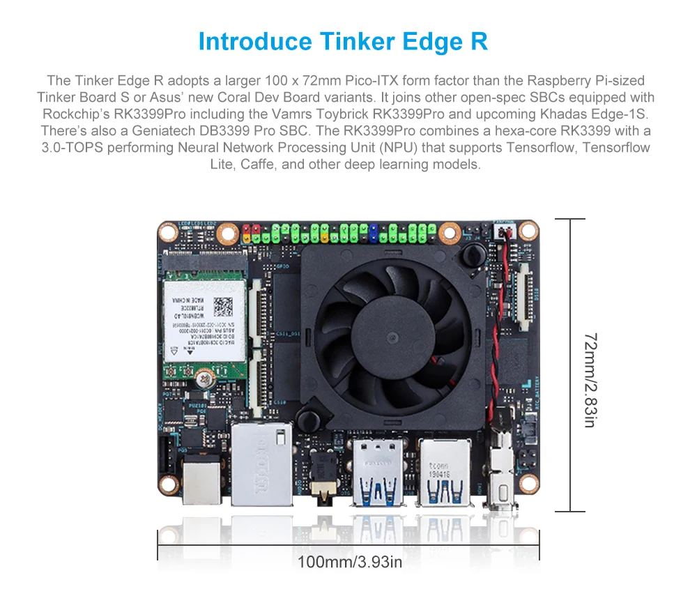 ASUS Tinker Edge R 3 ГБ макетная плата Rockchip RK3399PRO искусственный интеллект Android 8,1 демонстрационная плата