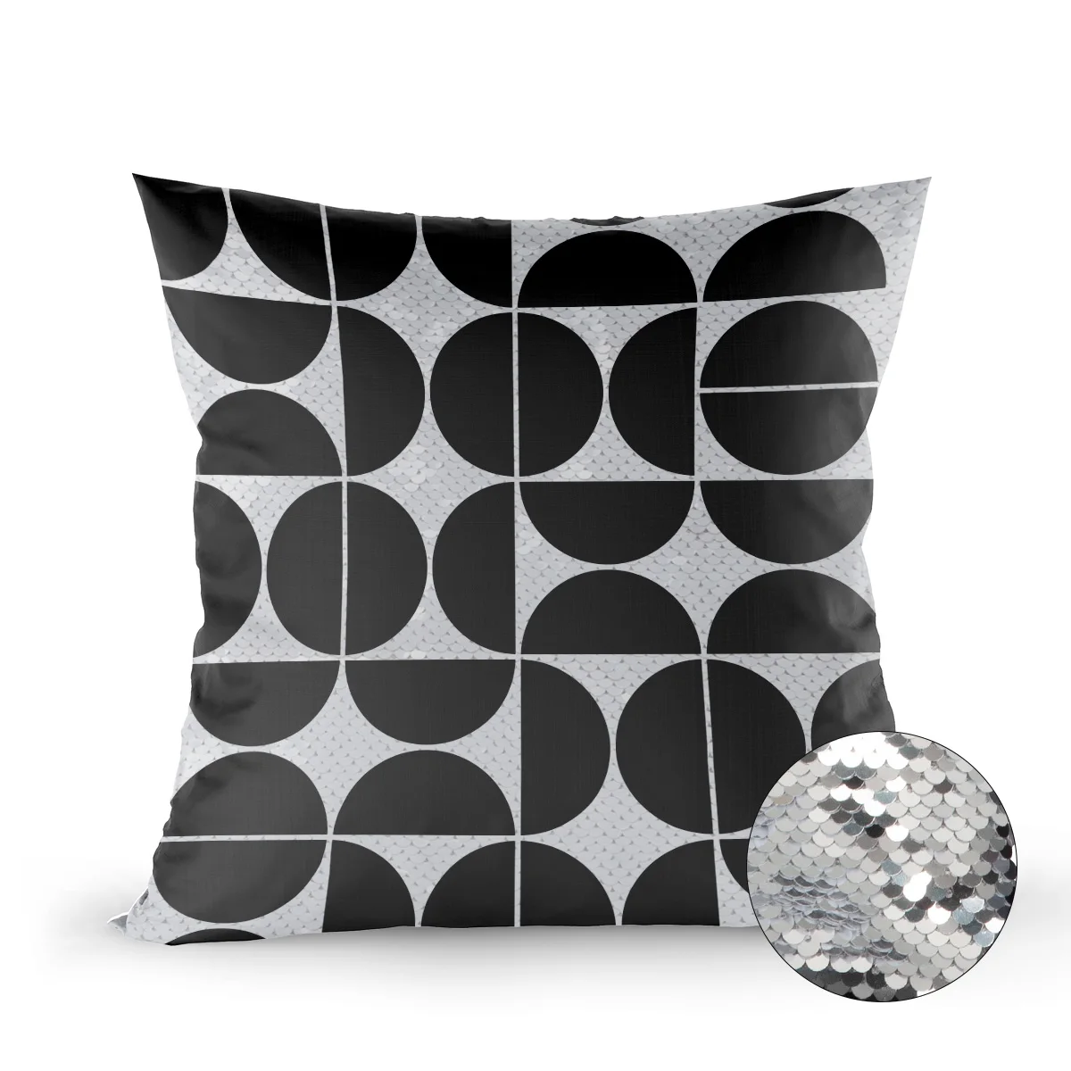 Mid Century современный геометрический черный чехол с русалочкой и блестками