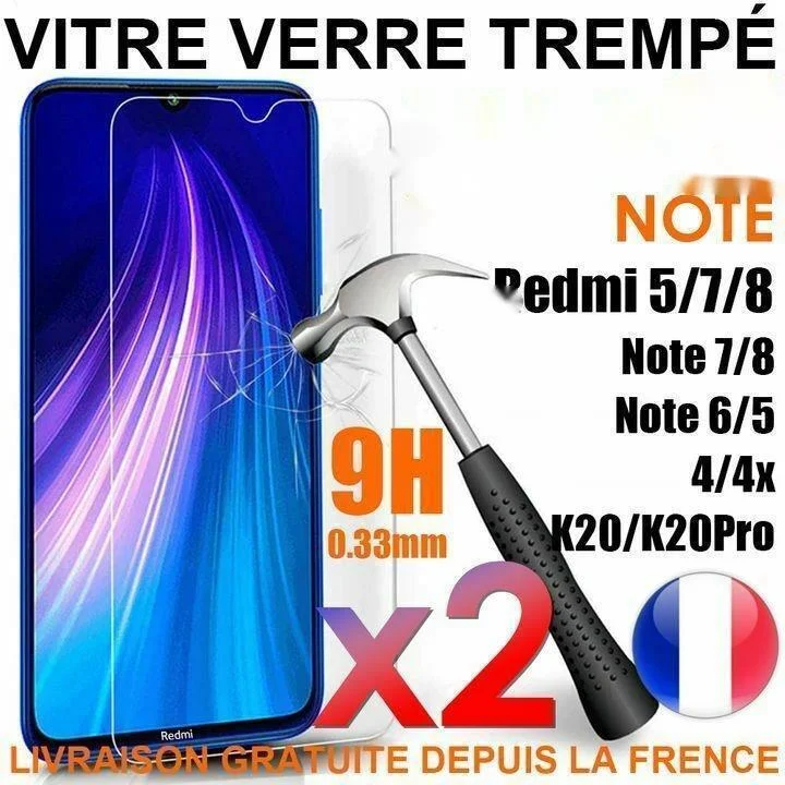 

Vitre Verre Trempe Film Protection For xiaomi redmi Note 8 Pro/8T/Note 7/6/5/4X